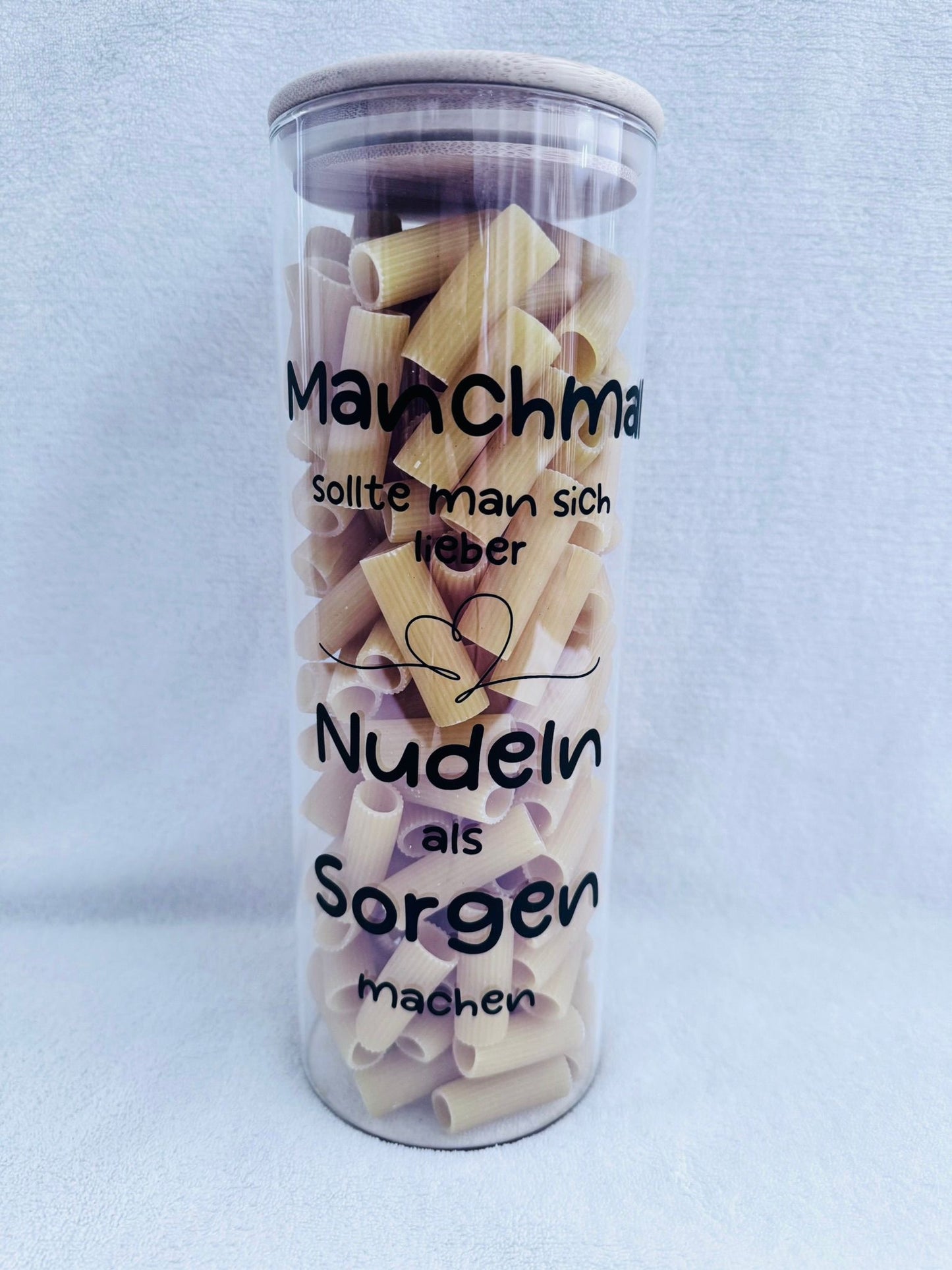 Vorratsglas Nudeln mit Spruch