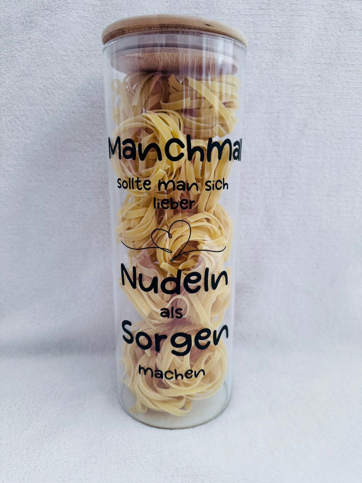 Vorratsglas Nudeln mit Spruch