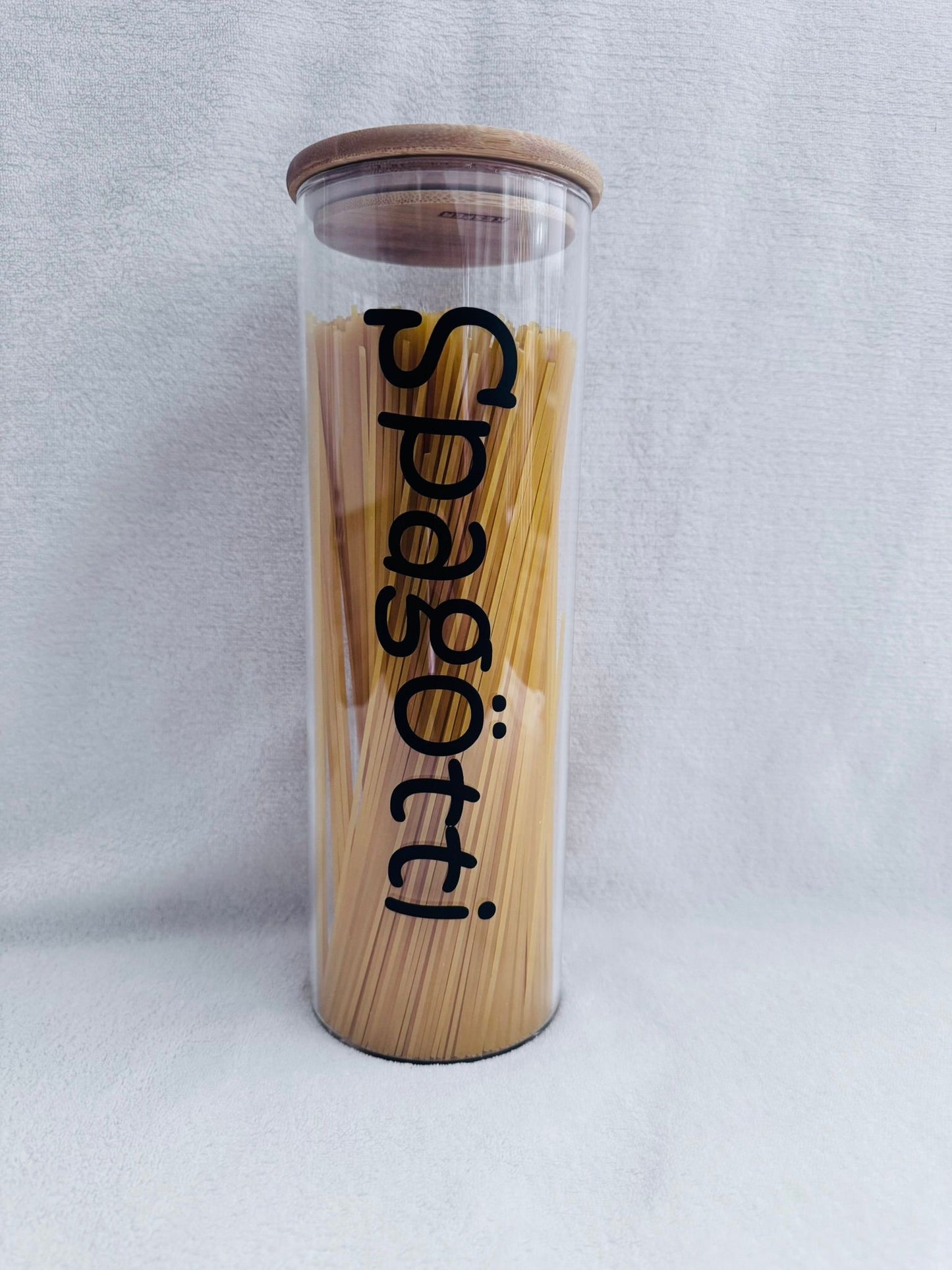 Vorratsglas Nudeln mit Spruch